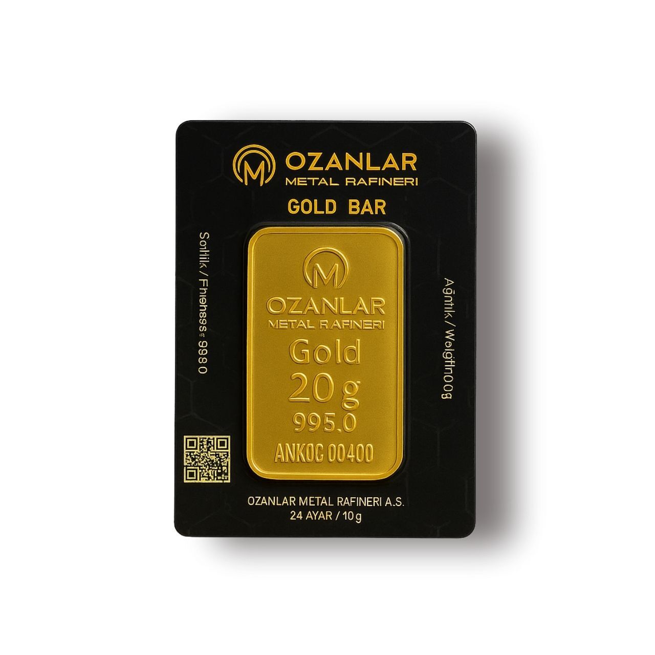 20 Gr 24 Ayar Ozanlar Külçe Altın